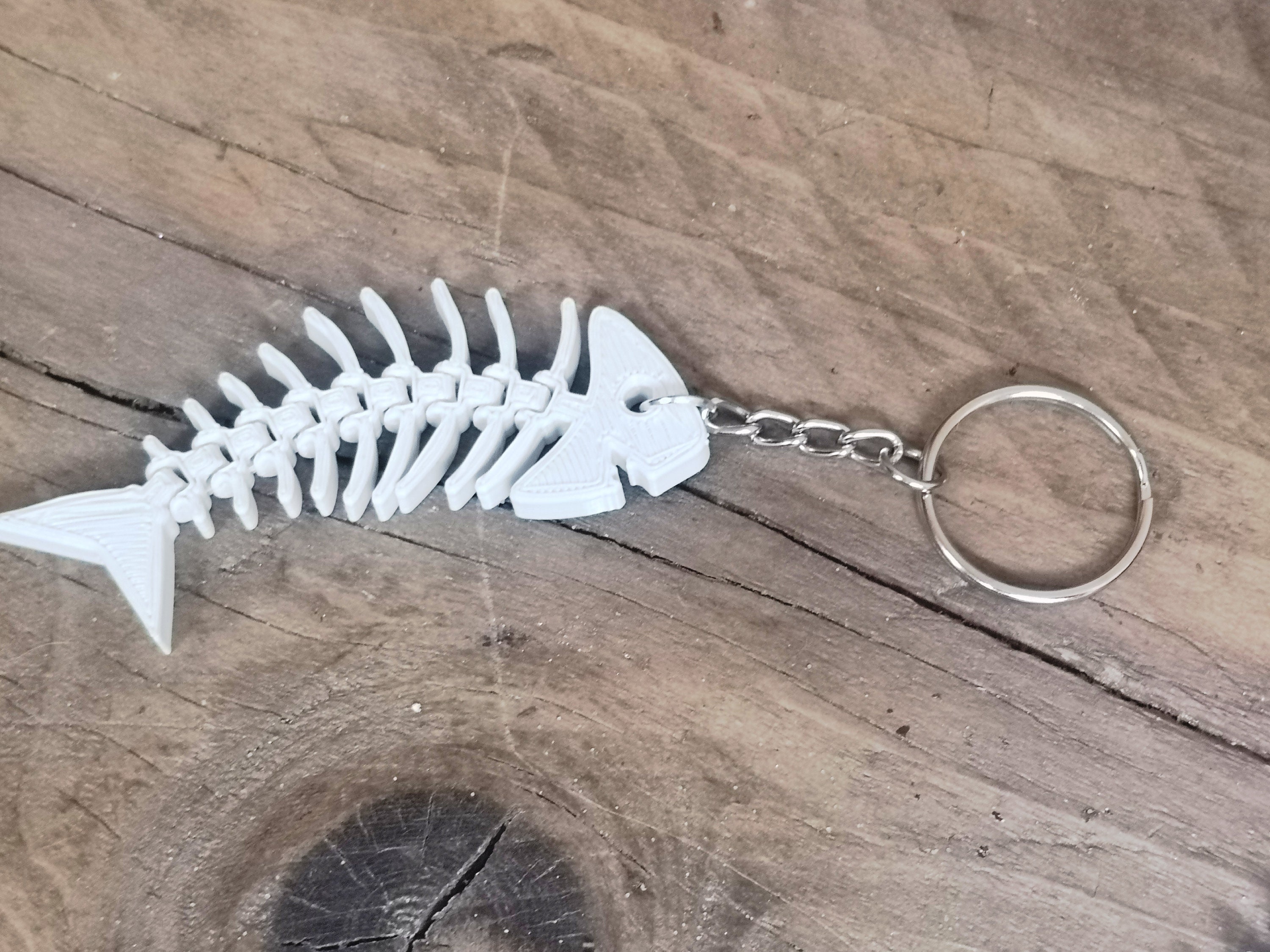 2pcs Fish Bone Shape Keychain Clips Mini mousqueton - 3 pouces en