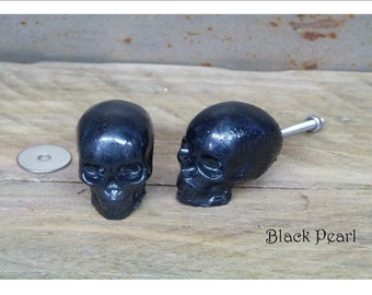 Black Skull Knobs, Skull drawer Pulls, Made to Order