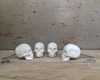 Brown Marble Effect Skull Knobs, Skull drawer Pulls, Made to Order