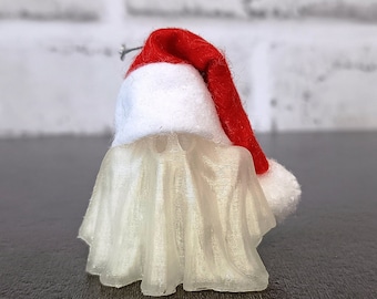 Santa hat Ghosts, Ghost Baubles, Santa Ghost