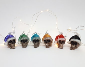 Santa Skull Christmas Bauble: Gothic Tree Ornament