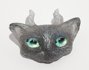 Devil Kitty Brooch, Cat Brooch