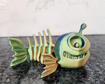 3D Printed Articulated Angler Fish: Flexi PLA Filament Toy