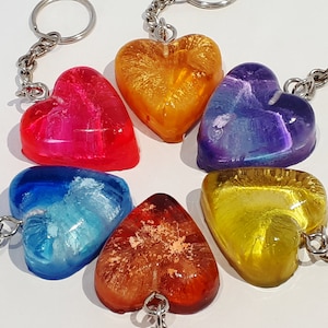 Glitter Resin Heart Keyring: Love Bag Charm