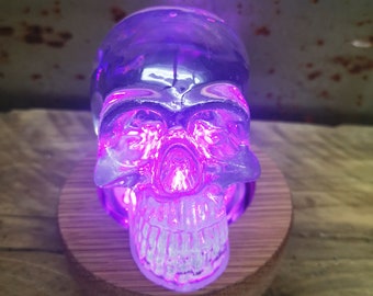 Skull Flashing Light-up Halloween Necklace 16" NIP 