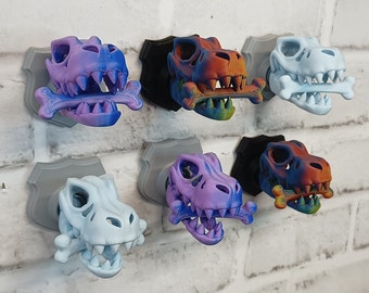3D Printed T-Rex Skull Fridge Magnet: Gothic Home Decor