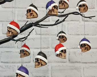 Santa Skull Bauble, Christmas Bauble, Skull Bauble