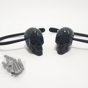 Skull Curtain Hold Back Brackets, Skull Home Decor, Black Brackets