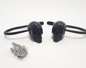 Skull Curtain Tie Backs: Gothic Home Decor, Black Brackets