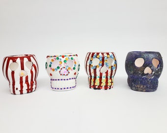 Skull Tea Light Candle Holder, HalloweenSkull