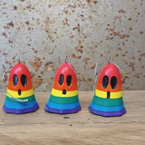 Rainbow Ghost Baubles, Ghosts, Ghost Baubles, Halloween baubles