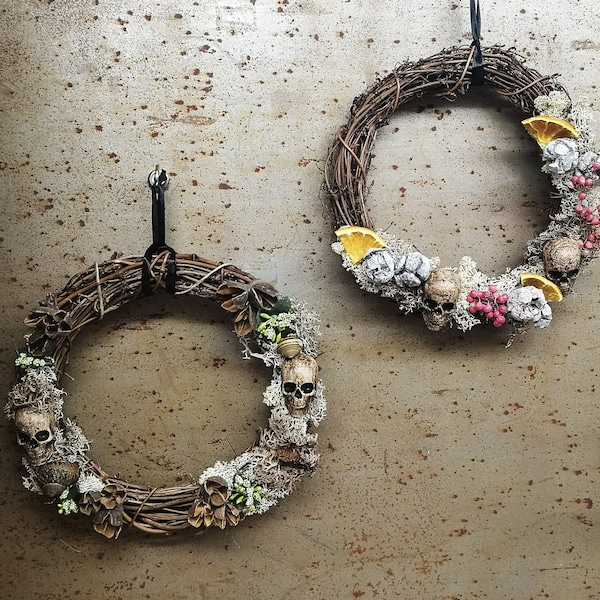 Skull Wreath, Gothic Christmas Wreath