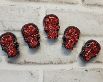 Glitter Heart Skull Fridge Magnet: Gothic Valentine Decor