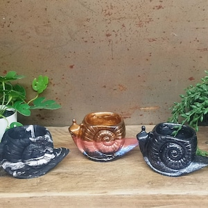 Snail Pot, Snail Planter, Resin Snail Pot