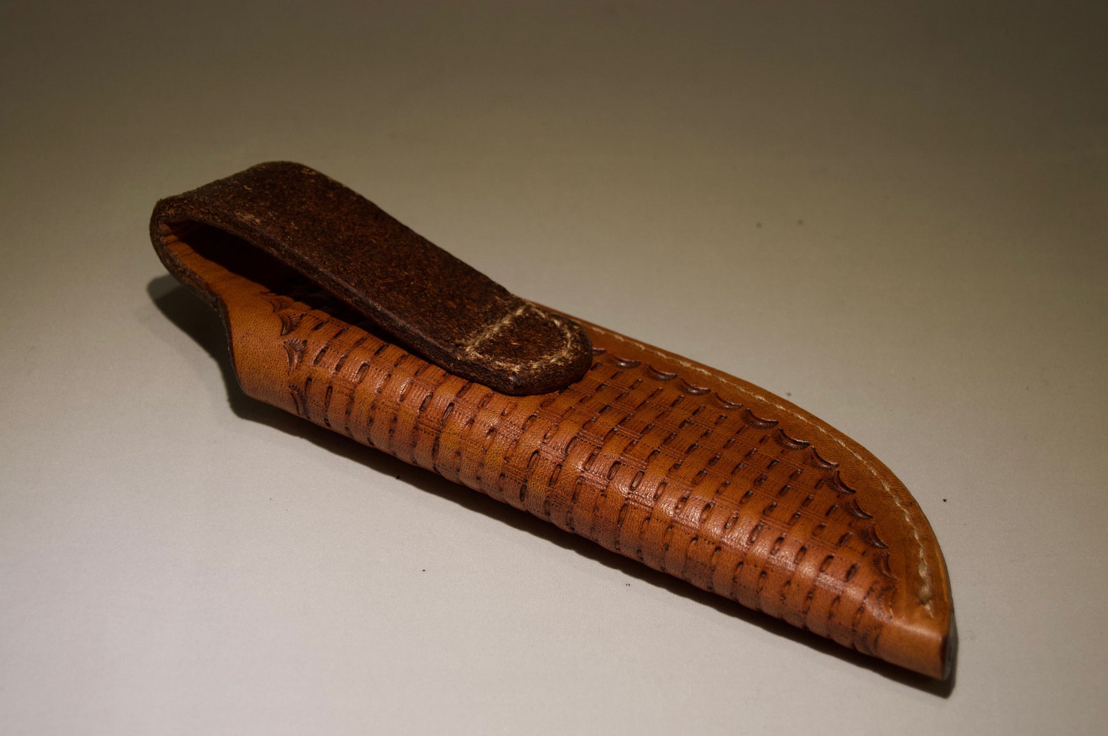 Hand Stamped Amish Leather Knife Sheath Handmade Etsy