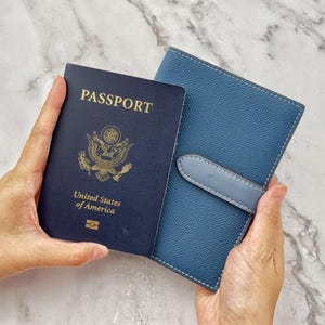 Cartera para pasaporte con cremallera, tarjetero de cuero para regalo del Día de la Madre, cartera de viaje, tarjetero para viajeros