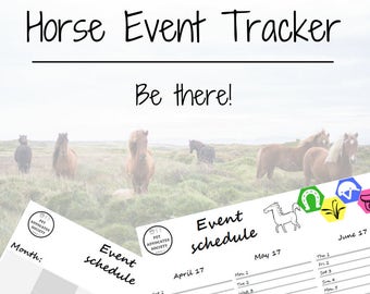 Horse Event Planner, Horse Diary, Horse Show Planner, Horse Event Schedule, Horse Competition Schedule