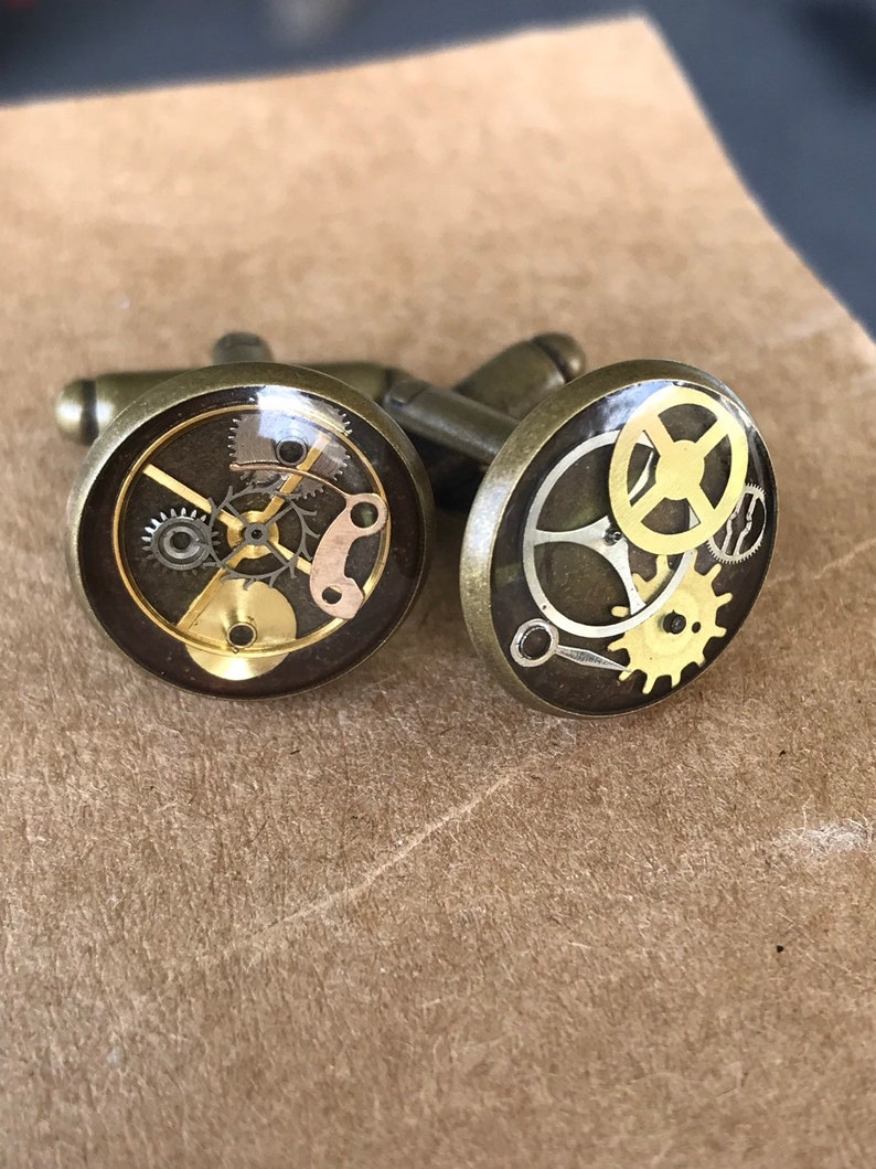 handmade cufflinks Victorian unique cufflinks tie bar Industrial Squirrel steampunk wedding Gear cufflinks steampunk cufflinks