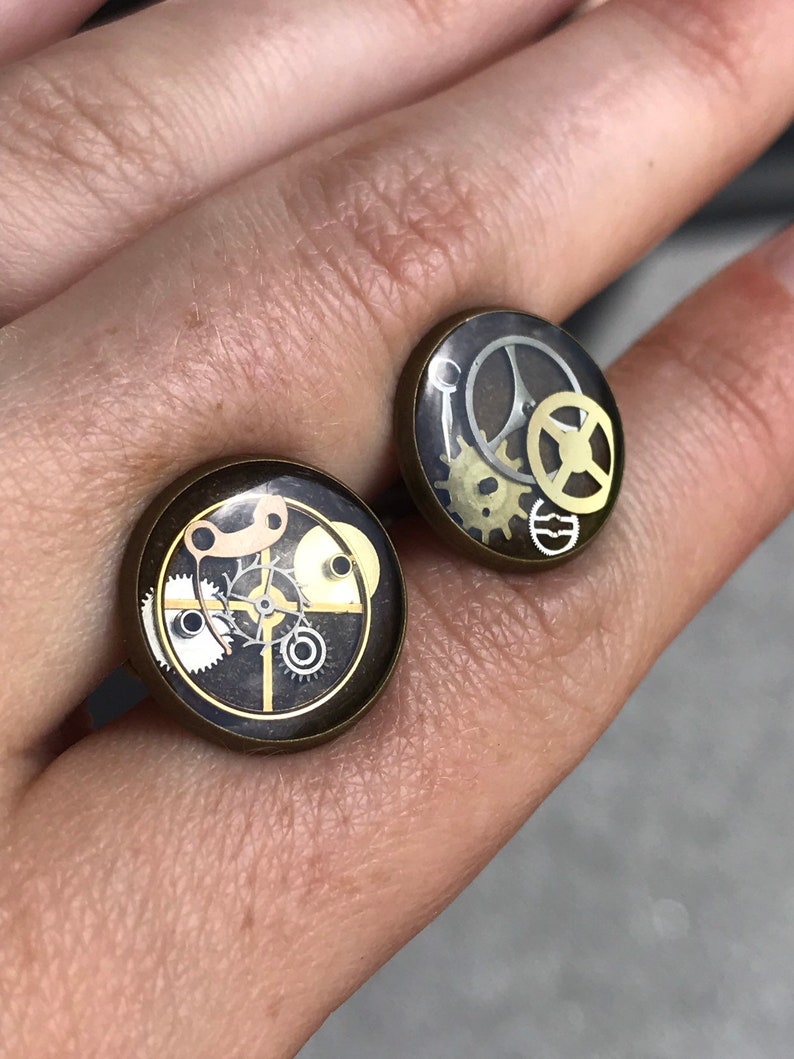 handmade cufflinks Victorian unique cufflinks tie bar Industrial Squirrel steampunk wedding Gear cufflinks steampunk cufflinks