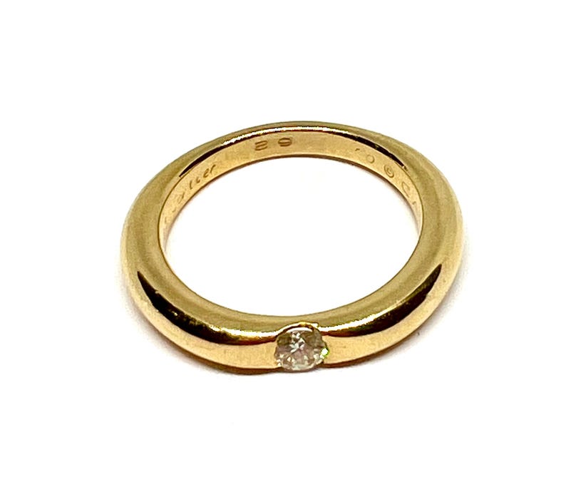 Cartier Ellipse Collection 18K Yellow Gold 0.25 CT Diamond Band Stackable Ring size 10 image 8