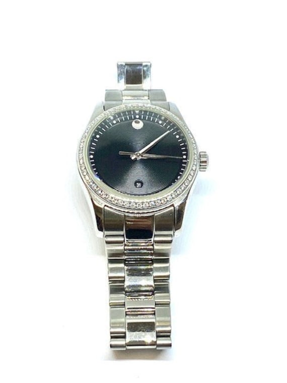 Movado Sportivo Diamond Bezel Silver Braceletwatch Etsy