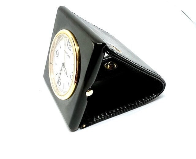 Vintage Cartier 18K Gold-plated & Leather Travel Clock – Model