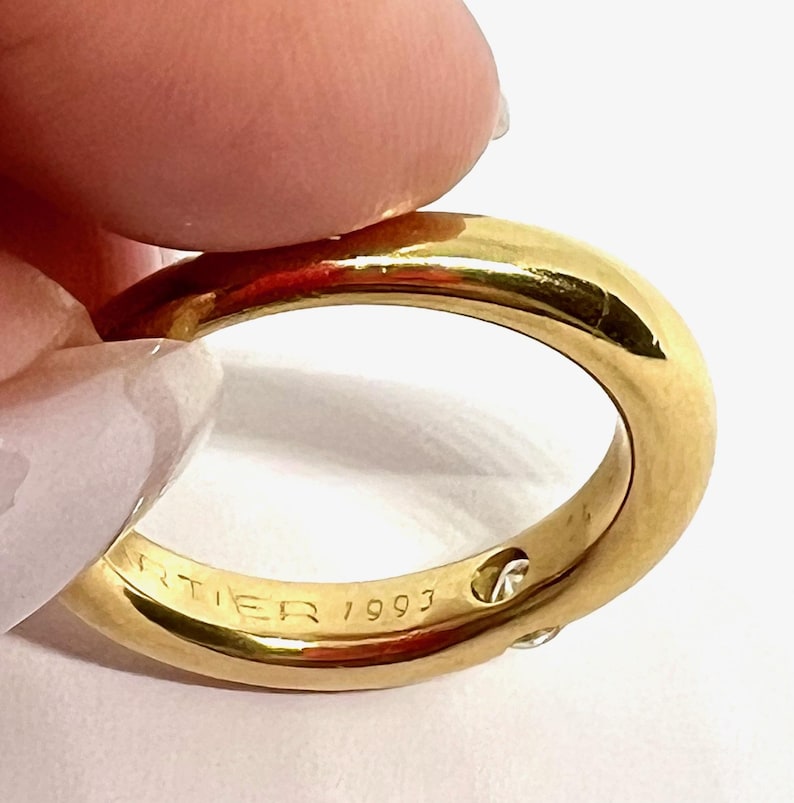 Cartier Ellipse Collection 18K Yellow Gold 0.25 CT Diamond Band Stackable Ring size 10 image 7