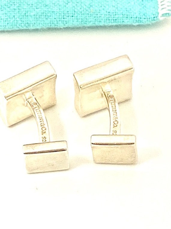 Sterling Silver Tiffany and Co. Squared Cuff Links - image 2