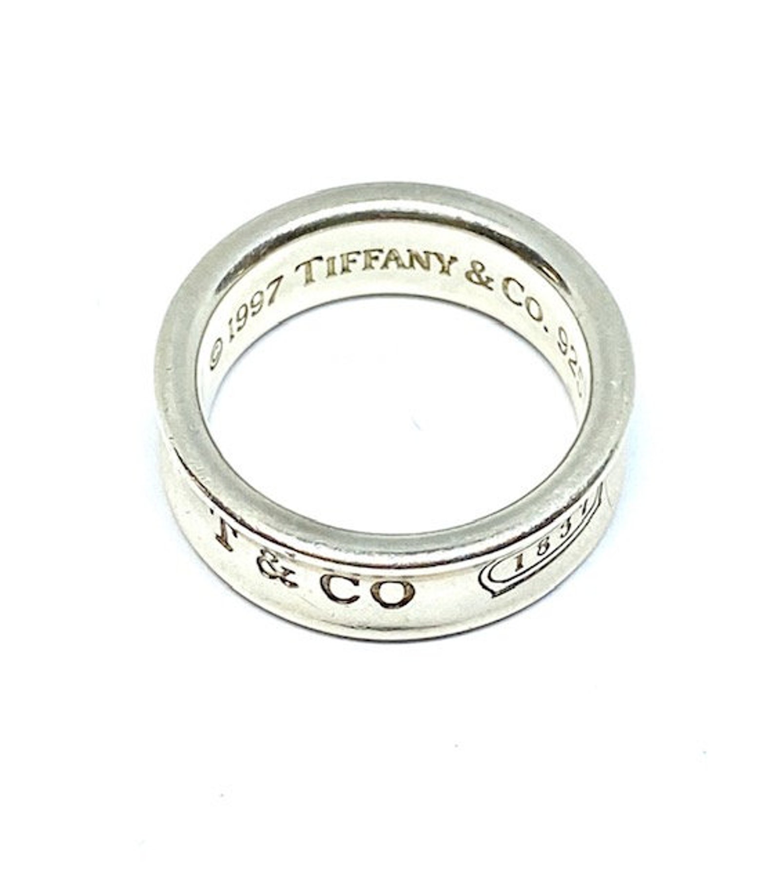 Tiffany T & Co 1837 Logo Ring 925 Sterling Silver Band 1997 Etsy
