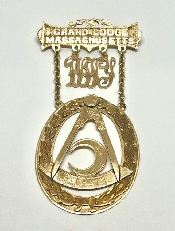 1946s 10k Gold  Grand Lodge Massachusetts Masonic 