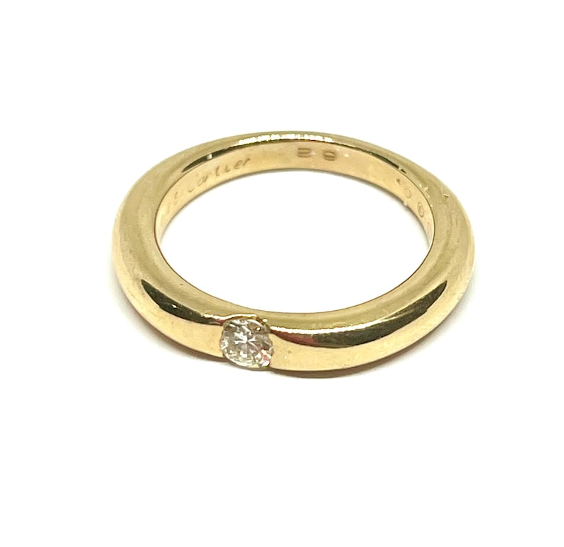 Cartier Ellipse Collection 18K Yellow Gold 0.25 CT Diamond Band Stackable Ring size 10 image 3