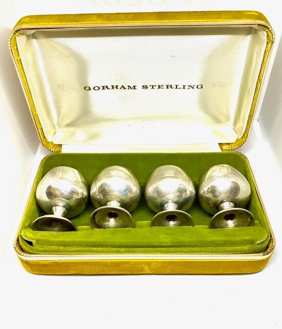 Vintage Gorham Set of 4 Cordial Shots Goblets Cups Sterling Silver