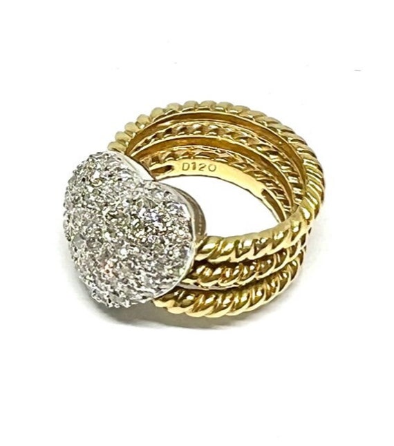 AUTHENTIC 18K Gold diamond Arezzo  Heart Ring