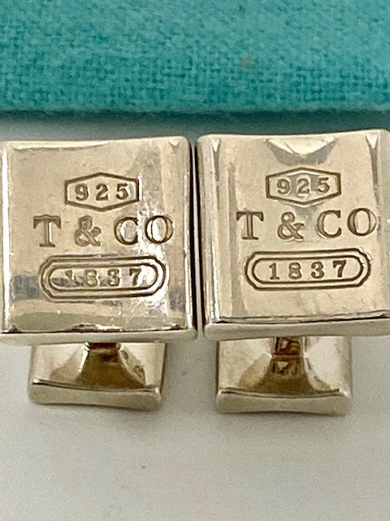 Sterling Silver Tiffany and Co. Squared Cuff Links - image 4