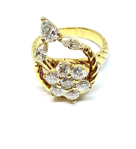 18kt Waltham Yellow Gold Spinning Diamond Ring - image 3