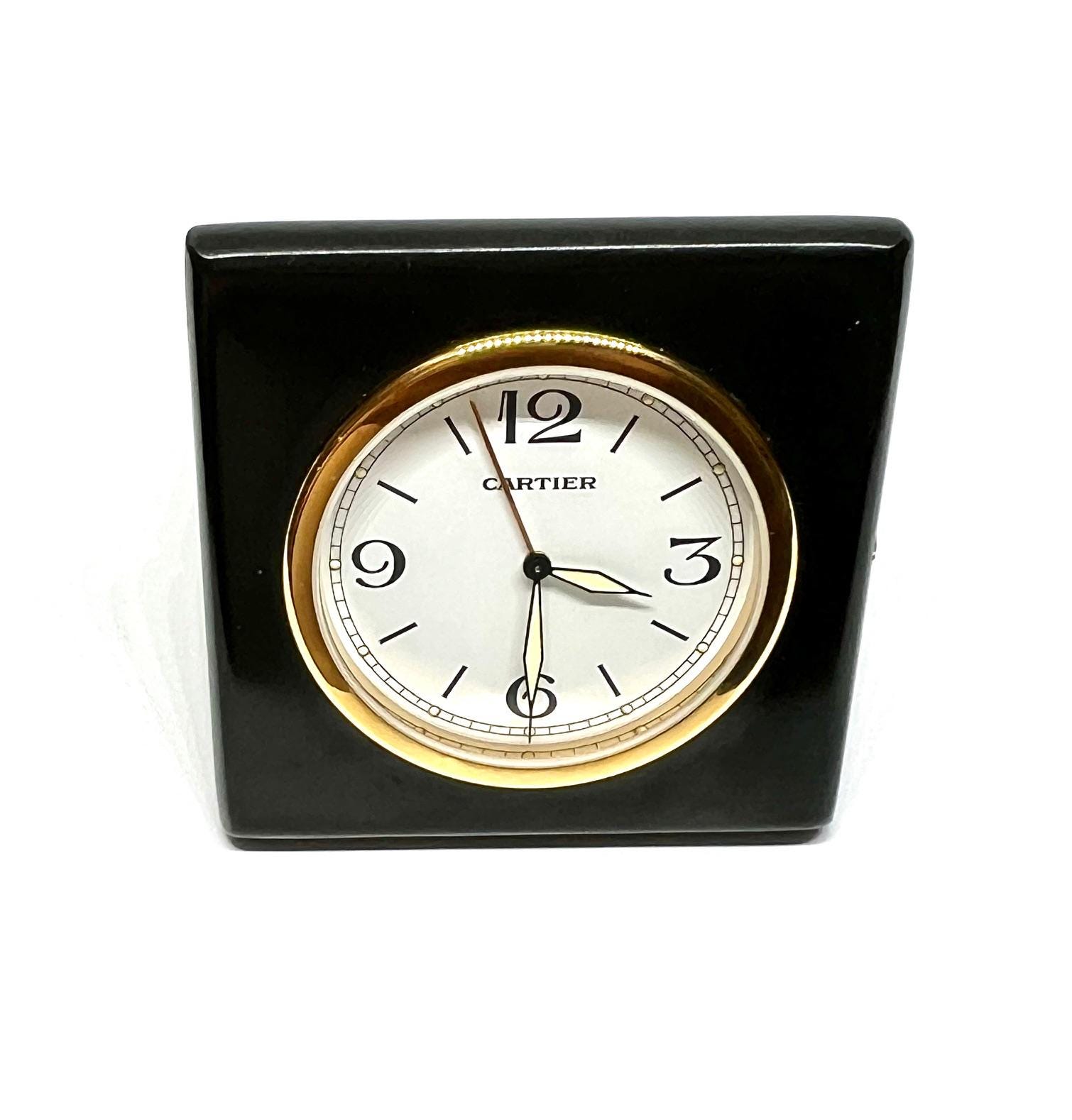 Vintage Cartier 18K Gold-plated & Leather Travel Clock – Model Vintage Cartier 18K Gold-plated & Leather Travel Clock – Model