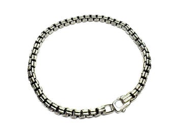 David Yurman Men’s Double Box Chain Bracelet in Sterling Silver - 4mm