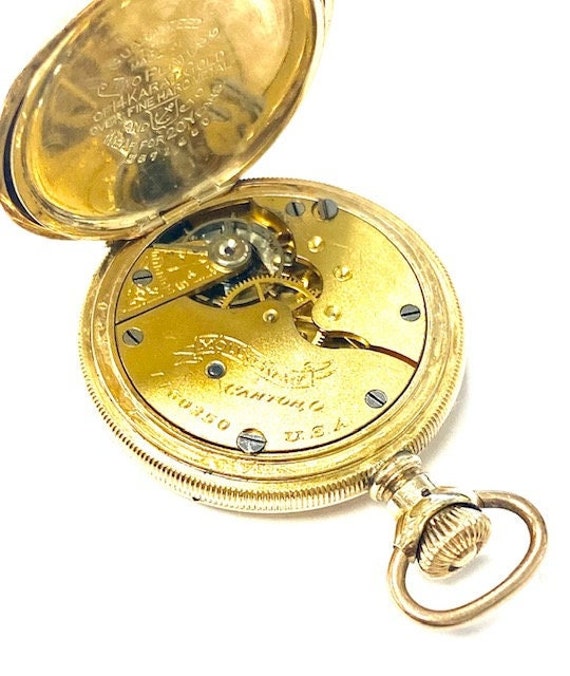 Antique Hampden Watch Co. Pocket Watch - 14KT Yel… - image 8