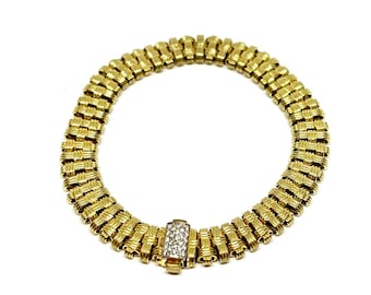 Roberto Coin Appassionata 3-Row Diamond Clasp Bracelet in 18K Yellow Gold