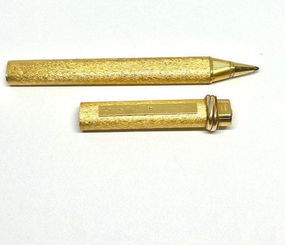 Vintage Must De Cartier Gold Plated Ballpoint Pen Etsy