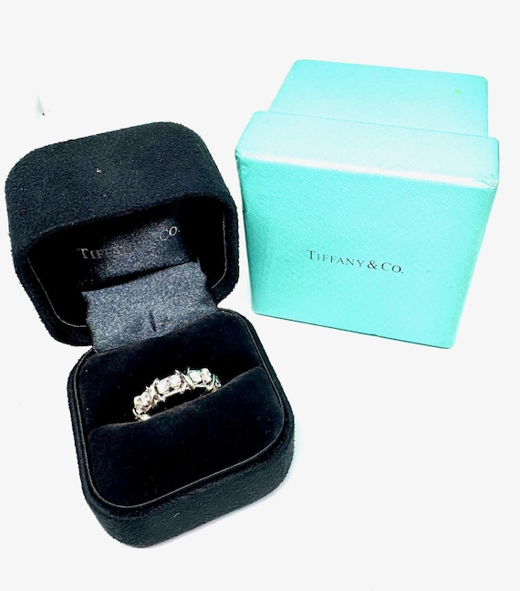 Tiffany & Co. Schlumberger Platinum 1.14ct 16 Diamond X Eternity