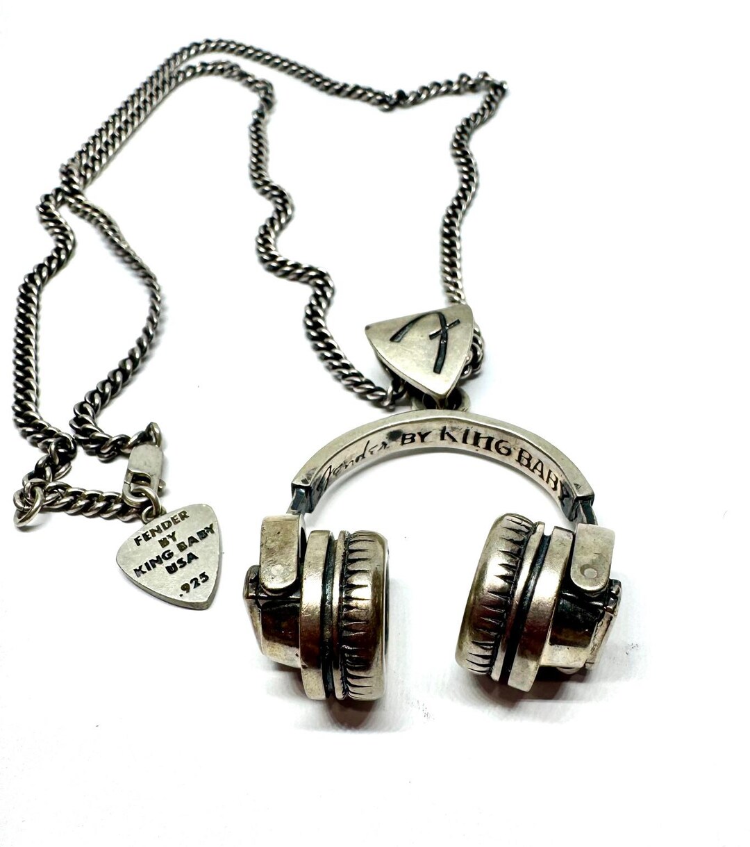 アクセサリー king baby King Baby Studios Sterling Silver Fender Headphones Pendant