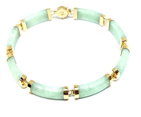 Jade and 2024 14k gold bracelet