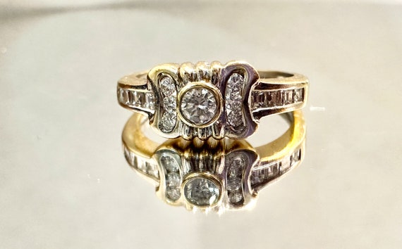 Vintage Diamond 18K White Gold Ring - image 3