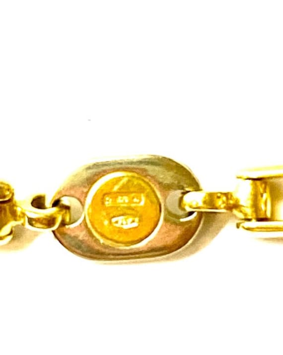 Mens Italian Sauro Brev 18K Yellow white Gold Two tone Link Chain