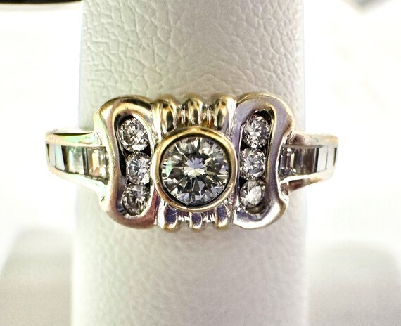 Vintage Diamond 18K White Gold Ring - image 1