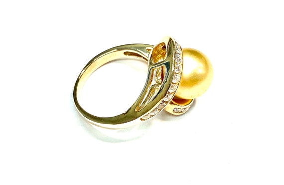 NaHoku  Golden South Seas Pearl & Diamond Ring 14… - image 6