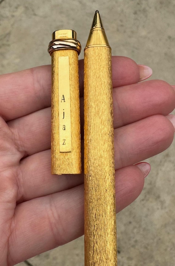 Vintage Cartier Les Must De Cartier Gold-plated Textured Ballpoint