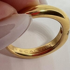 Cartier Ellipse Collection 18K Yellow Gold 0.25 CT Diamond Band Stackable Ring size 10 image 6