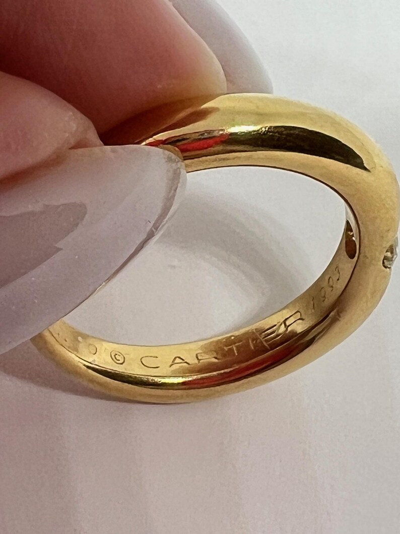Cartier Ellipse Collection 18K Yellow Gold 0.25 CT Diamond Band Stackable Ring size 10 image 6